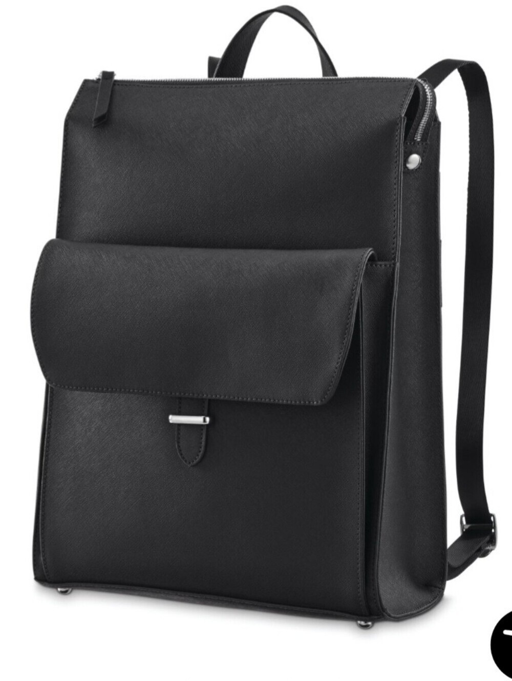 Samsonite Black Saffiano Leather Convertible Laptop Backpack Tote Bag NWOT